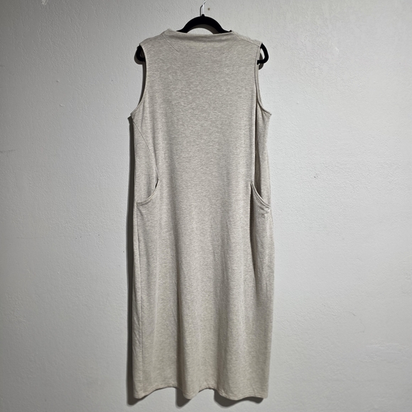 EUC J.JILL PURE JILL LUXE TENCEL MOCK NECK MAXI DRESS TAUPE SZ L - Picture 3 of 10